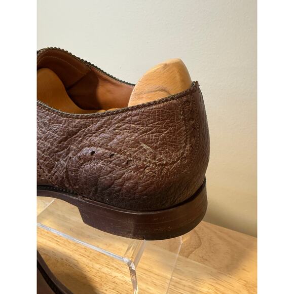 Barker Black Brown Leather Made in England Oxford Dress Shoes Size 9 JL - Picture 5 of 16